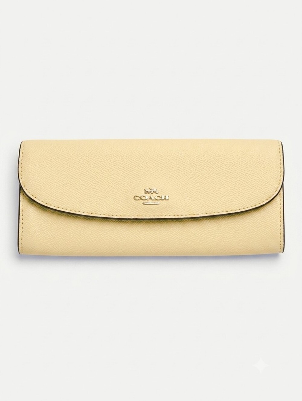 Coach Pale Yellow Leather Continental Wallet